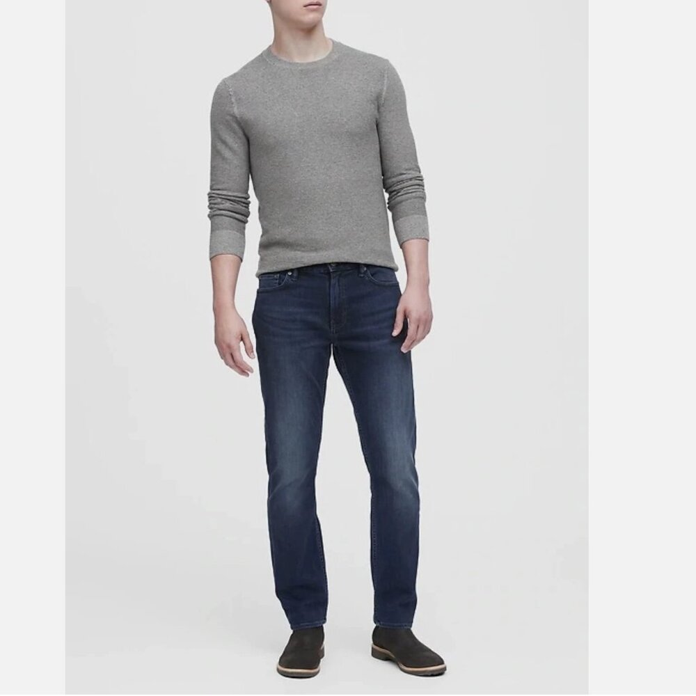 Banana Republic Men's Slim Luxe Traveler Jean Dark Wash 31x32